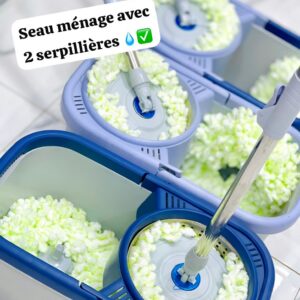 SEAU MENAGE AVEC 2 SERPILLIERES