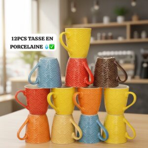 TASSES EN PORCELAINE 12Pieces