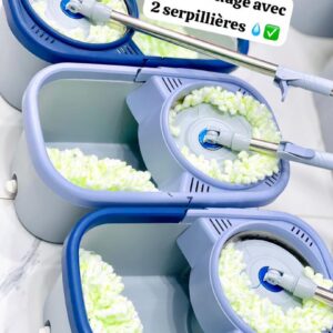 SEAU MENAGE AVEC 2 SERPILLIERES