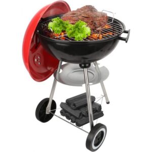 Barbecue à charbon grand modèle 18 pouces avec  couvercle et plaque de base verrouillables F.U26