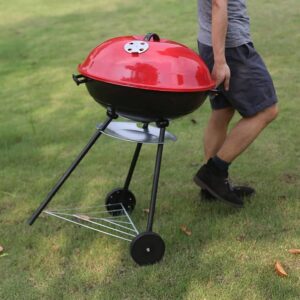 Barbecue à charbon grand modèle 18 pouces avec  couvercle et plaque de base verrouillables F.U26