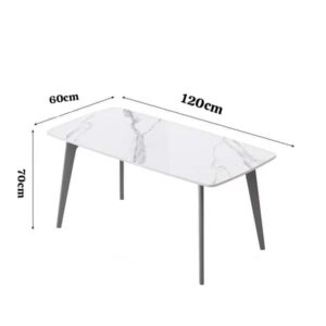 TABLE DE SALLE A MANGER EN MARBRE PIEDS EN METAL NOIR   F.U26